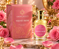 Velvet Rose Luxury Perfume Display with Roses
